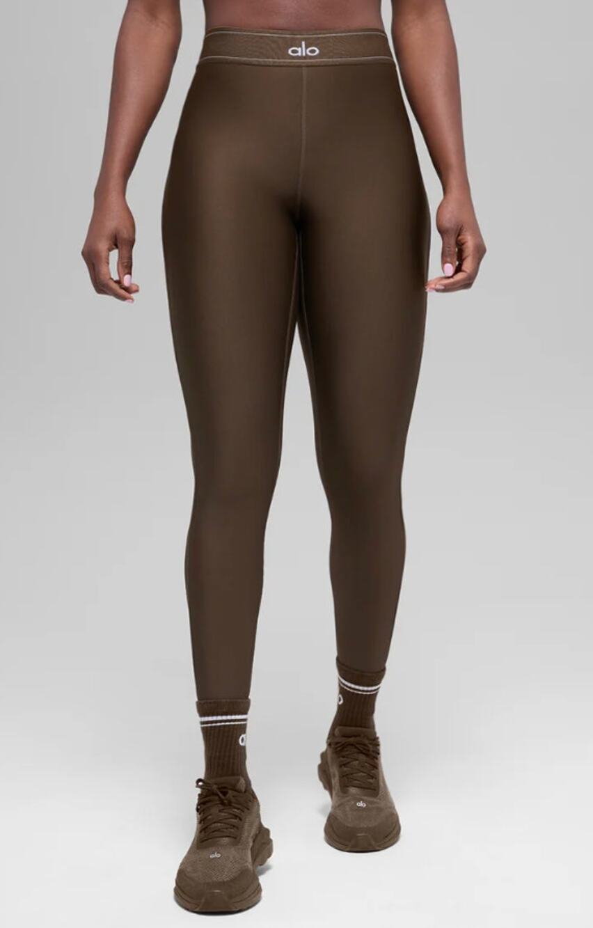 Alo Yoga Airlift High-Waisted Suit Up Leggings Espresso Brown Small